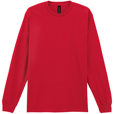 Gildan Ultra Cotton GD014 Red Long-Sleeve T-Shirt