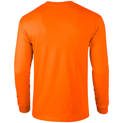 Gildan Ultra Cotton GD014 Safety Orange Long-Sleeve T-Shirt