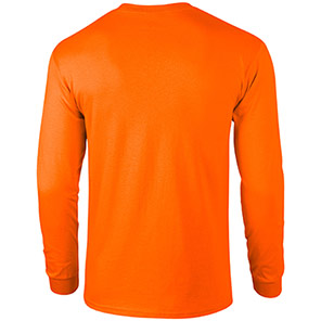 Gildan Ultra Cotton GD014 Safety Orange Long-Sleeve T-Shirt