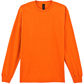 Gildan Ultra Cotton GD014 Safety Orange Long-Sleeve T-Shirt 5XL