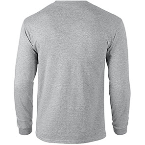 Gildan Ultra Cotton GD014 Sport Grey Long-Sleeve T-Shirt