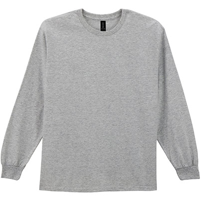 Gildan Ultra Cotton GD014 Sport Grey Long-Sleeve T-Shirt