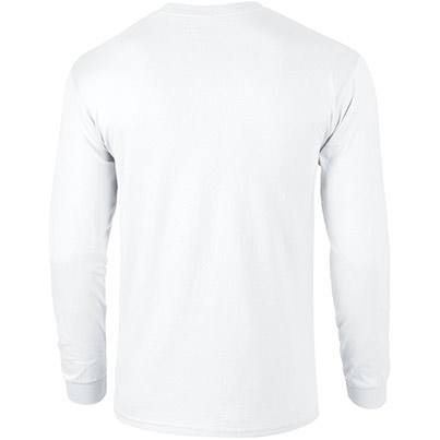 Gildan Ultra Cotton GD014 White Long-Sleeve T-Shirt