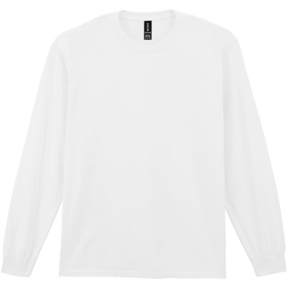 Gildan Ultra Cotton GD014 White Long-Sleeve T-Shirt