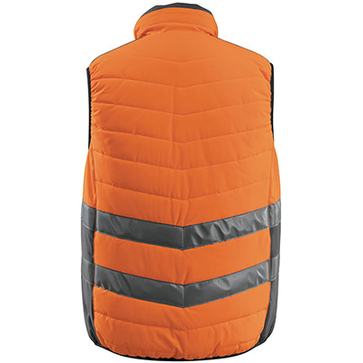 MASCOT SAFE SUPREME Grimsby Men’s Orange/Dark Anthracite Zip-Up Hi-Vis Body Warmer