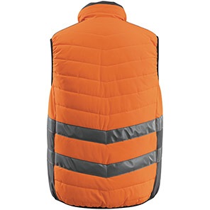 MASCOT SAFE SUPREME Grimsby Men’s Orange/Dark Anthracite Zip-Up Hi-Vis Body Warmer