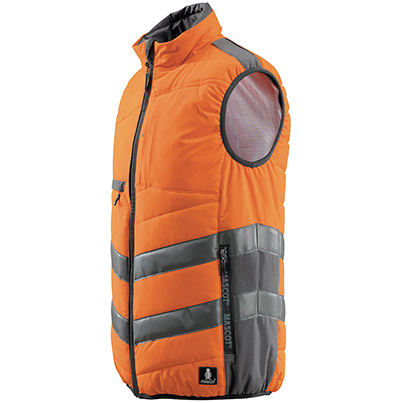 MASCOT SAFE SUPREME Grimsby Men’s Orange/Dark Anthracite Zip-Up Hi-Vis Body Warmer