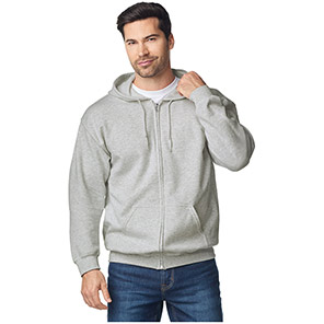 Gildan HeavyBlend GD058 Ash Full-Zip Hooded Sweatshirt