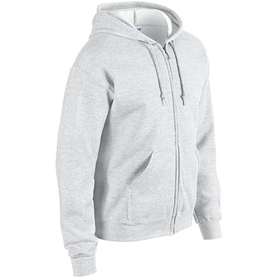 Gildan HeavyBlend GD058 Ash Full-Zip Hooded Sweatshirt