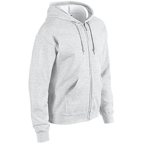 Gildan HeavyBlend GD058 Ash Full-Zip Hooded Sweatshirt
