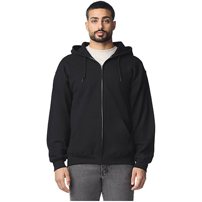 Gildan HeavyBlend GD058 Black Full-Zip Hooded Sweatshirt
