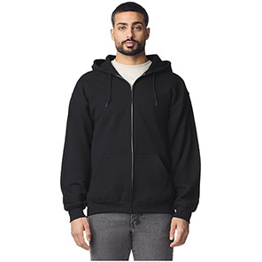 Gildan HeavyBlend GD058 Black Full-Zip Hooded Sweatshirt