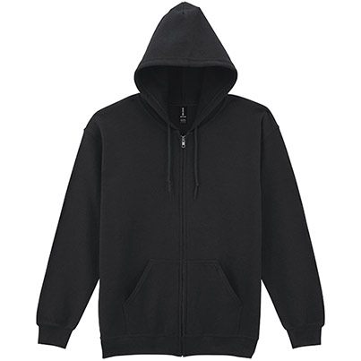 Gildan HeavyBlend GD058 Black Full-Zip Hooded Sweatshirt