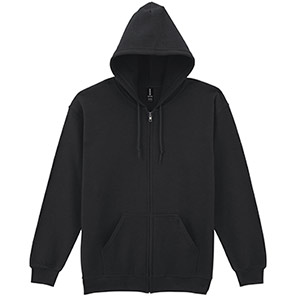 Gildan HeavyBlend GD058 Black Full-Zip Hooded Sweatshirt 5XL