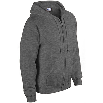 Gildan HeavyBlend GD058 Dark Heather Full-Zip Hooded Sweatshirt