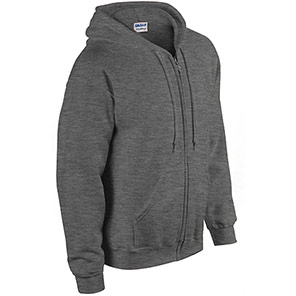 Gildan HeavyBlend GD058 Dark Heather Full-Zip Hooded Sweatshirt