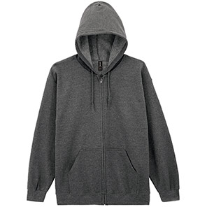 Gildan HeavyBlend GD058 Dark Heather Full-Zip Hooded Sweatshirt 3XL