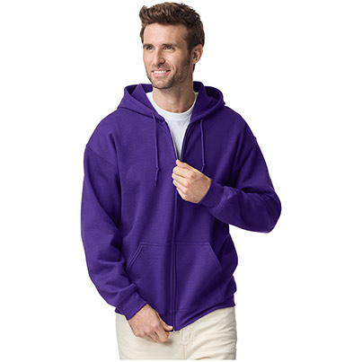 Gildan HeavyBlend GD058 Purple Full-Zip Hooded Sweatshirt