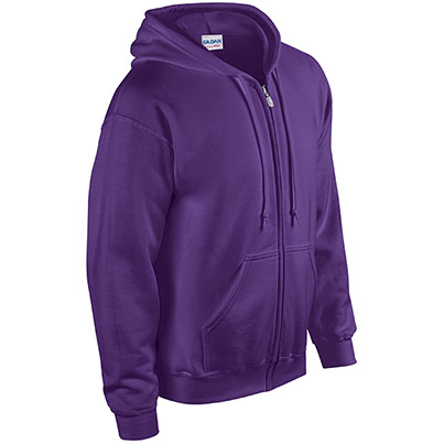 Gildan HeavyBlend GD058 Purple Full-Zip Hooded Sweatshirt