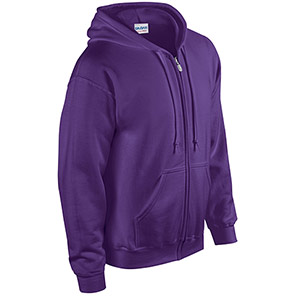 Gildan HeavyBlend GD058 Purple Full-Zip Hooded Sweatshirt