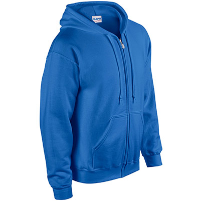 Gildan HeavyBlend GD058 Royal Blue Full-Zip Hooded Sweatshirt