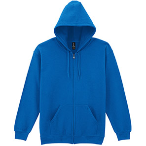 Gildan HeavyBlend GD058 Royal Blue Full-Zip Hooded Sweatshirt 5XL
