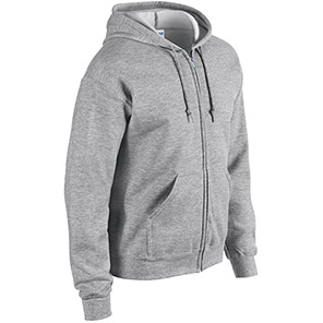 Gildan HeavyBlend GD058 Sport Grey Full-Zip Hooded Sweatshirt