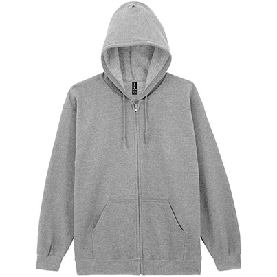 Gildan HeavyBlend GD058 Sport Grey Full-Zip Hooded Sweatshirt
