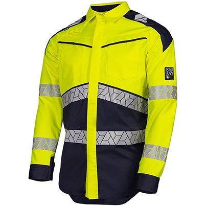 Sioen Pro Rayane 322M Yellow/Navy Hi-Vis Arc-Flash Shirt