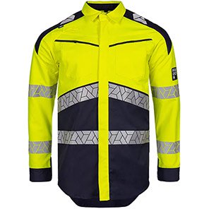 Sioen Pro Rayane 322M Yellow/Navy Hi-Vis Arc-Flash Shirt XS