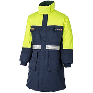 Flexitog Goldfreze Hi-Glo 40 Xtreme Navy/Yellow Long Freezer Coat 2XL