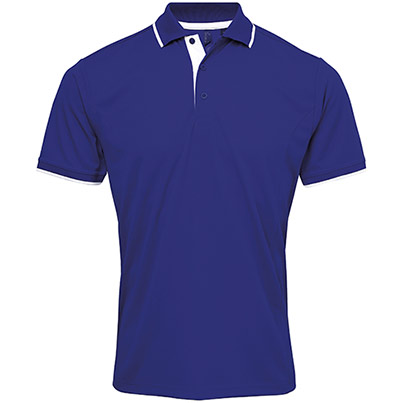 Premier Coolchecker PR618 Royal Blue/White Polo Shirt