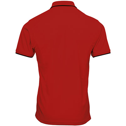 Premier Coolchecker PR618 Red/Black Polo Shirt