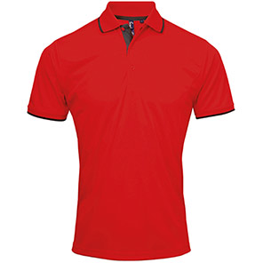 Premier Coolchecker PR618 Red/Black Polo Shirt 4XL