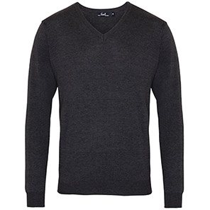Premier PR694 Charcoal V-Neck Knitted Jumper 5XL