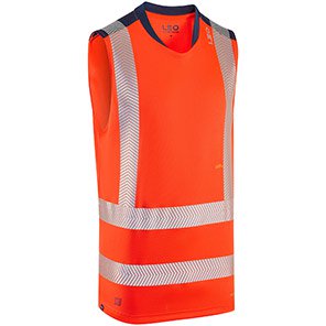 Leo Bradwell Orange Hi-Vis Sleeveless T-Shirt