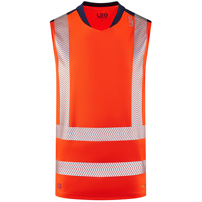 Leo Bradwell Orange Hi-Vis Sleeveless T-Shirt