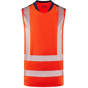 Leo Bradwell Orange Hi-Vis Sleeveless T-Shirt 6XL