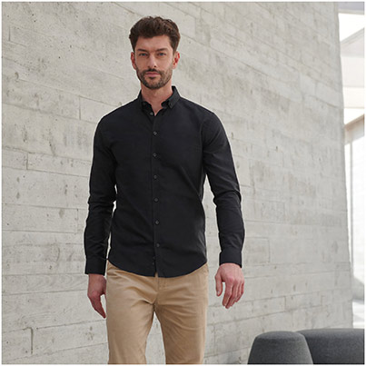 Henbury HB512 Black Oxford Shirt