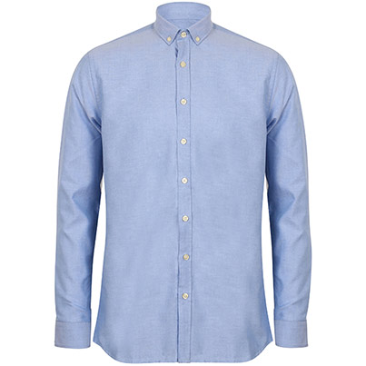 Henbury HB512 Blue Oxford Shirt