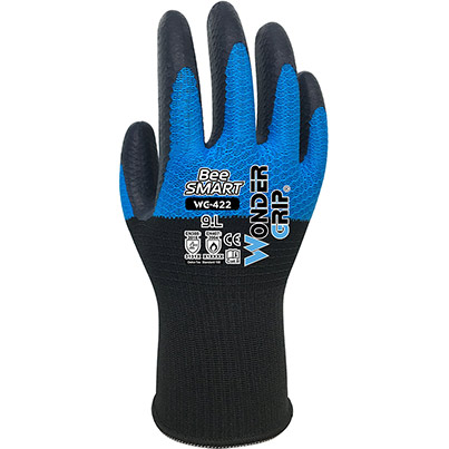 Wonder Grip WG-422 Bee-Smart Blue/Black Latex-Coated Work Gloves