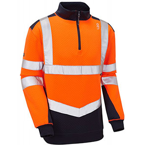 SS08-O/NV HV 1/4 Zip Sweatshirt Colour Orange/Navy