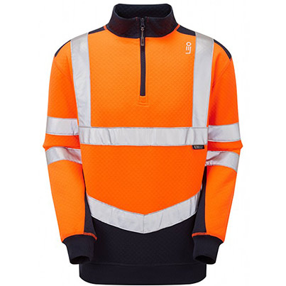 SS08-O/NV HV 1/4 Zip Sweatshirt Colour Orange/Navy