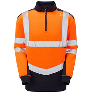 SS08-O/NV HV 1/4 Zip Sweatshirt Colour Orange/Navy