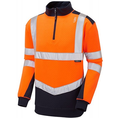 SS08-O/NV HV 1/4 Zip Sweatshirt Colour Orange/Navy