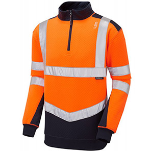 Leo EcoViz Tapely Men’s Orange/Navy Quarter-Zip Sweatshirt 6XL