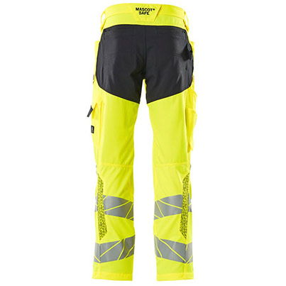 MASCOT ACCELERATE SAFE 19579 Yellow/Dark Navy Hi-Vis Work Trousers