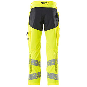 MASCOT ACCELERATE SAFE 19579 Yellow/Dark Navy Hi-Vis Work Trousers
