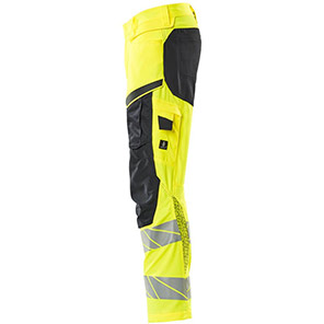 MASCOT ACCELERATE SAFE 19579 Yellow/Dark Navy Hi-Vis Work Trousers