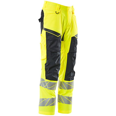 MASCOT ACCELERATE SAFE 19579 Yellow/Dark Navy Hi-Vis Work Trousers
